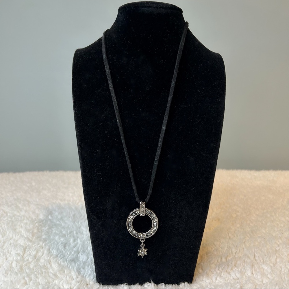 Park Lane ‘Mystery’ Genuine Swarovski Crystal Black Cord Necklace Whimsygoth